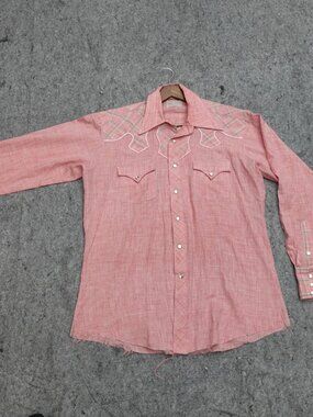 H Bar C Western Button-Up Pink Size M
